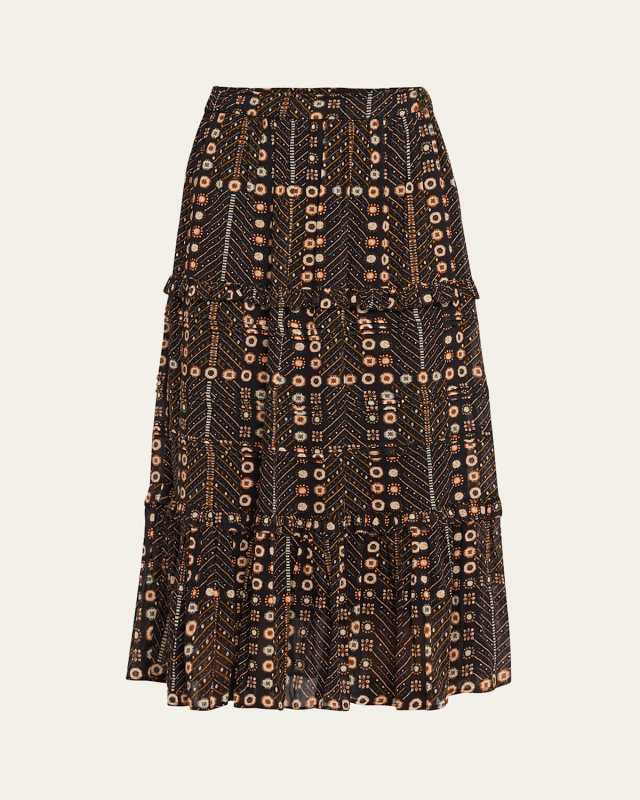 Diya Tiered A-Line Maxi Skirt